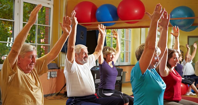 Elderly Exercising to Improve Circulation